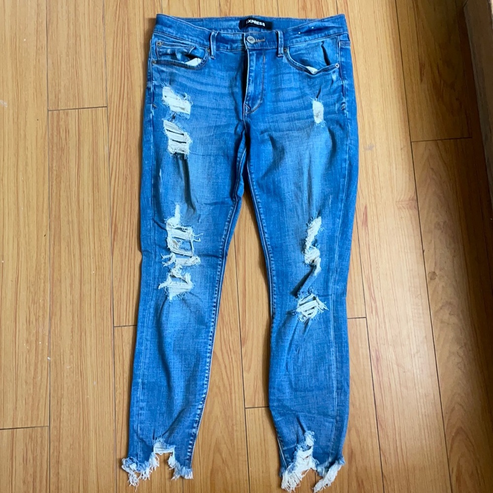 Express jeans - ripped ankle jegging